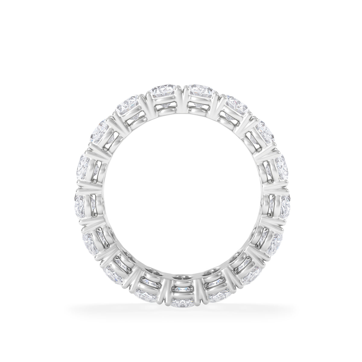 LUXE 5.00ct Lab Diamond Eternity Ring with IGI Certified Oval-Cut Diamonds in 18K White Gold