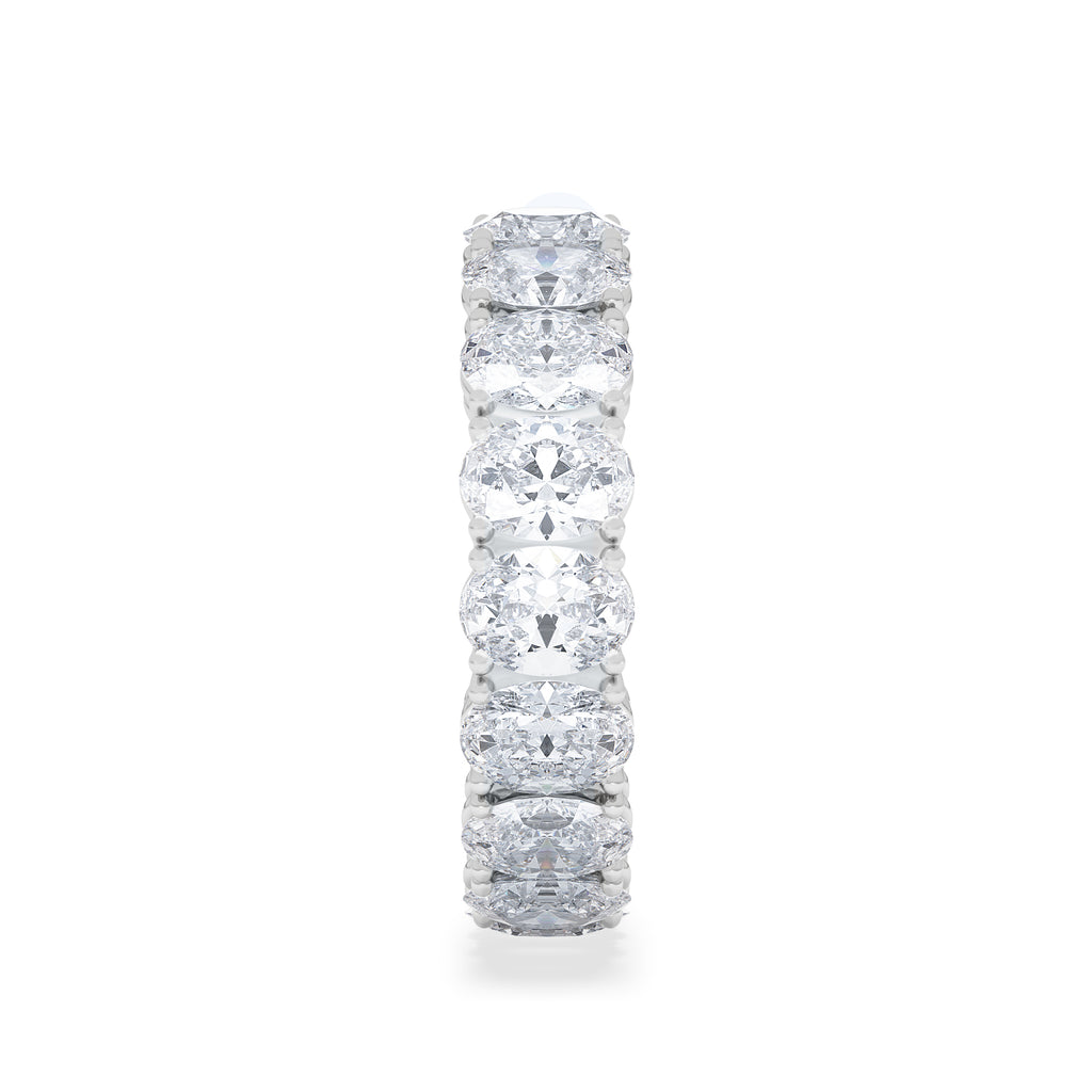 LUXE 5.00ct Lab Diamond Eternity Ring with IGI Certified Oval-Cut Diamonds in 18K White Gold