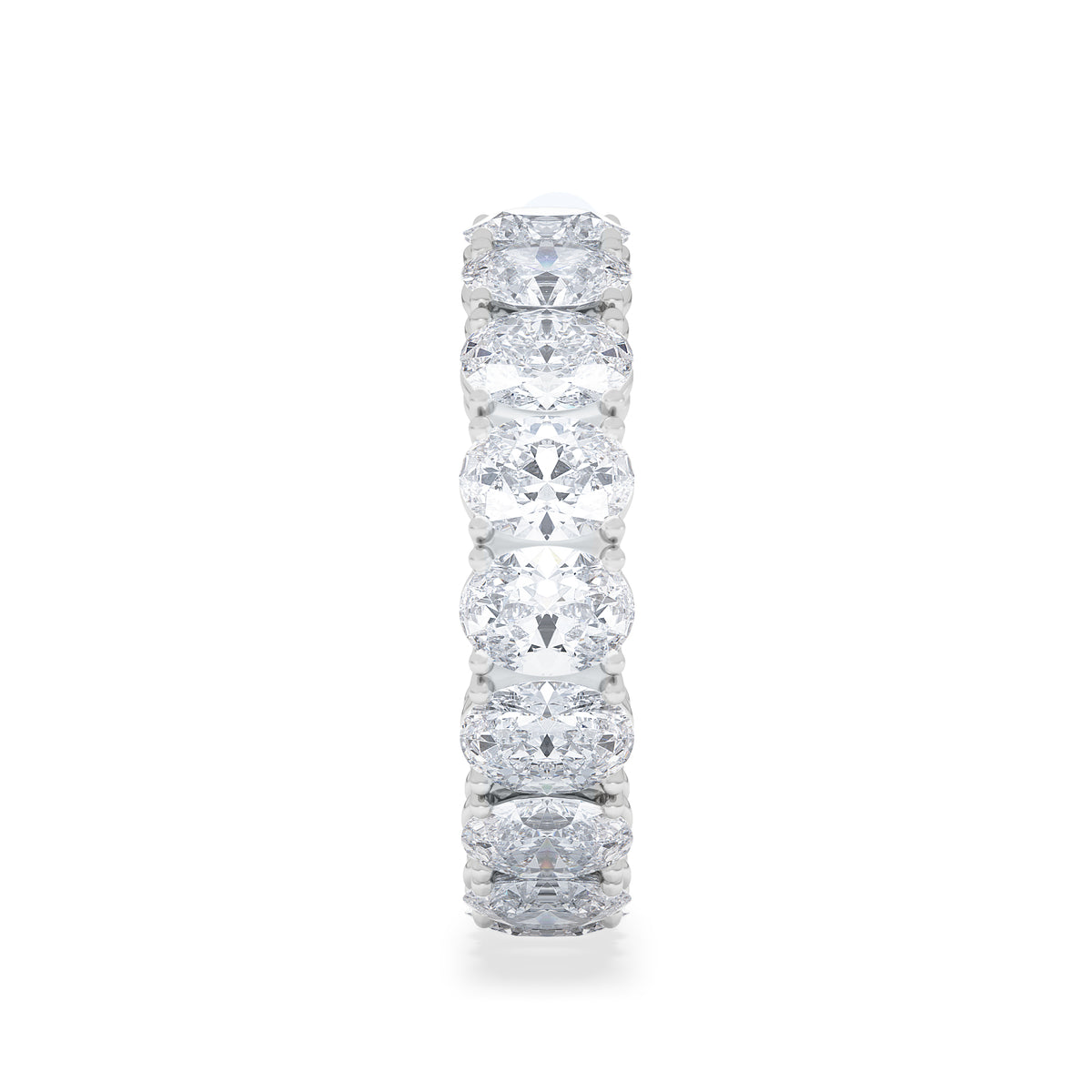 LUXE 5.00ct Lab Diamond Eternity Ring with IGI Certified Oval-Cut Diamonds in 18K White Gold