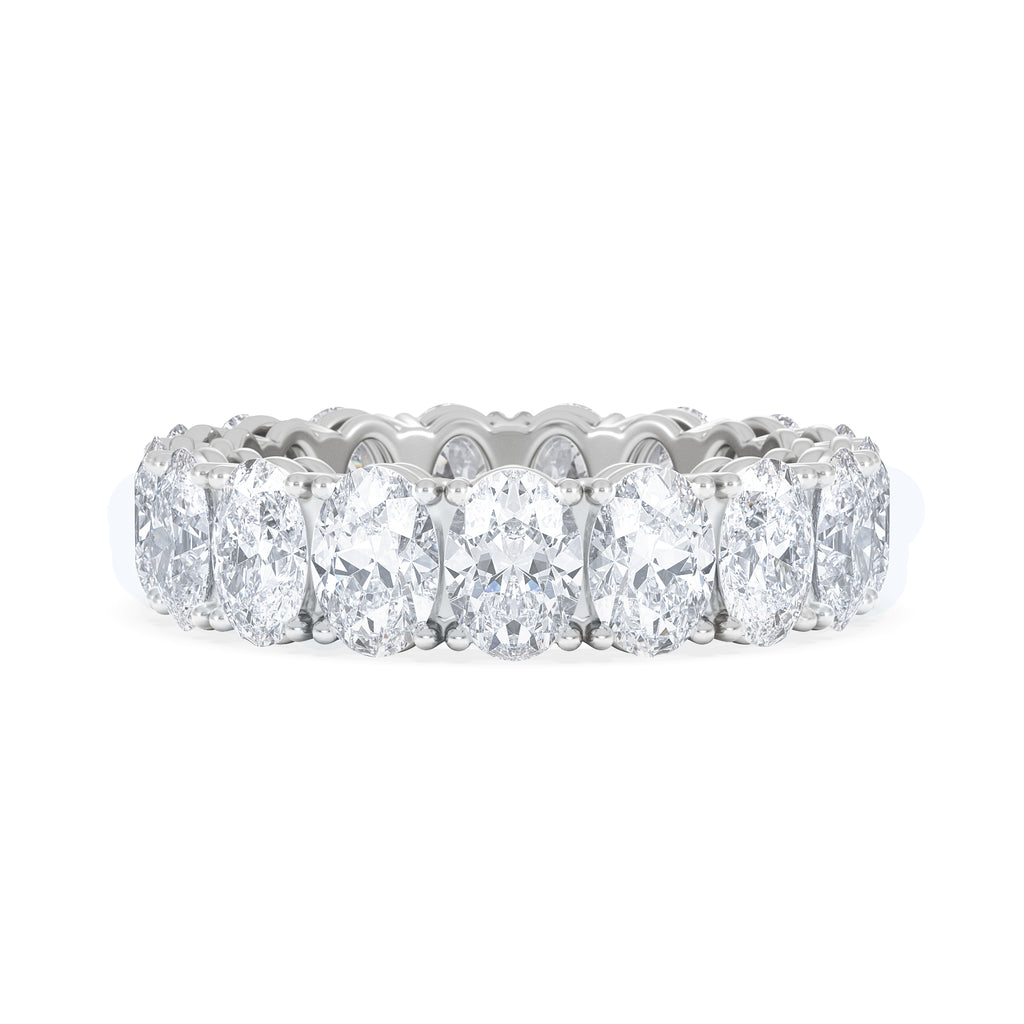 LUXE 5.00ct Lab Diamond Eternity Ring with IGI Certified Oval-Cut Diamonds in 18K White Gold