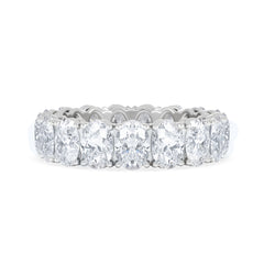 LUXE 5.00ct Lab Diamond Eternity Ring with IGI Certified Oval-Cut Diamonds in 18K White Gold
