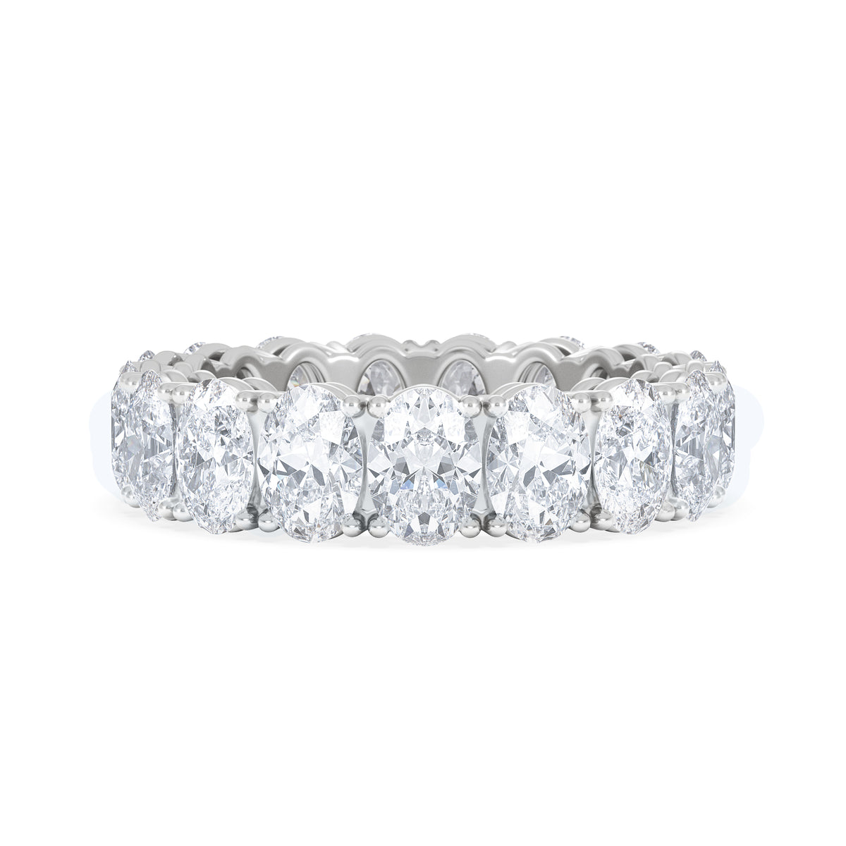 LUXE 5.00ct Lab Diamond Eternity Ring with IGI Certified Oval-Cut Diamonds in 18K White Gold