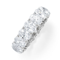 LUXE 5.00ct Lab Diamond Eternity Ring with IGI Certified Oval-Cut Diamonds in 18K White Gold