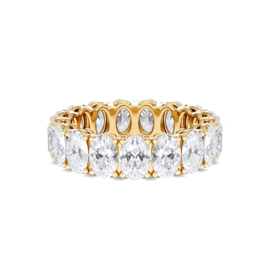 LUXE 5.00ct Lab Diamond Eternity Ring with IGI Certified Oval-Cut Diamonds in 18K Yellow Gold