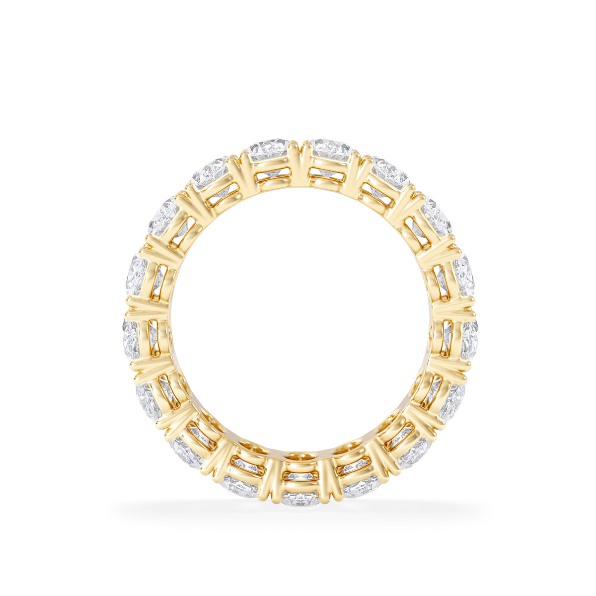 LUXE 5.00ct Lab Diamond Eternity Ring with IGI Certified Oval-Cut Diamonds in 18K Yellow Gold