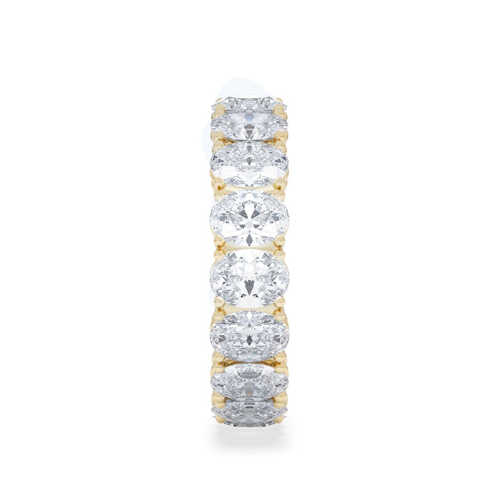 LUXE 5.00ct Lab Diamond Eternity Ring with IGI Certified Oval-Cut Diamonds in 18K Yellow Gold