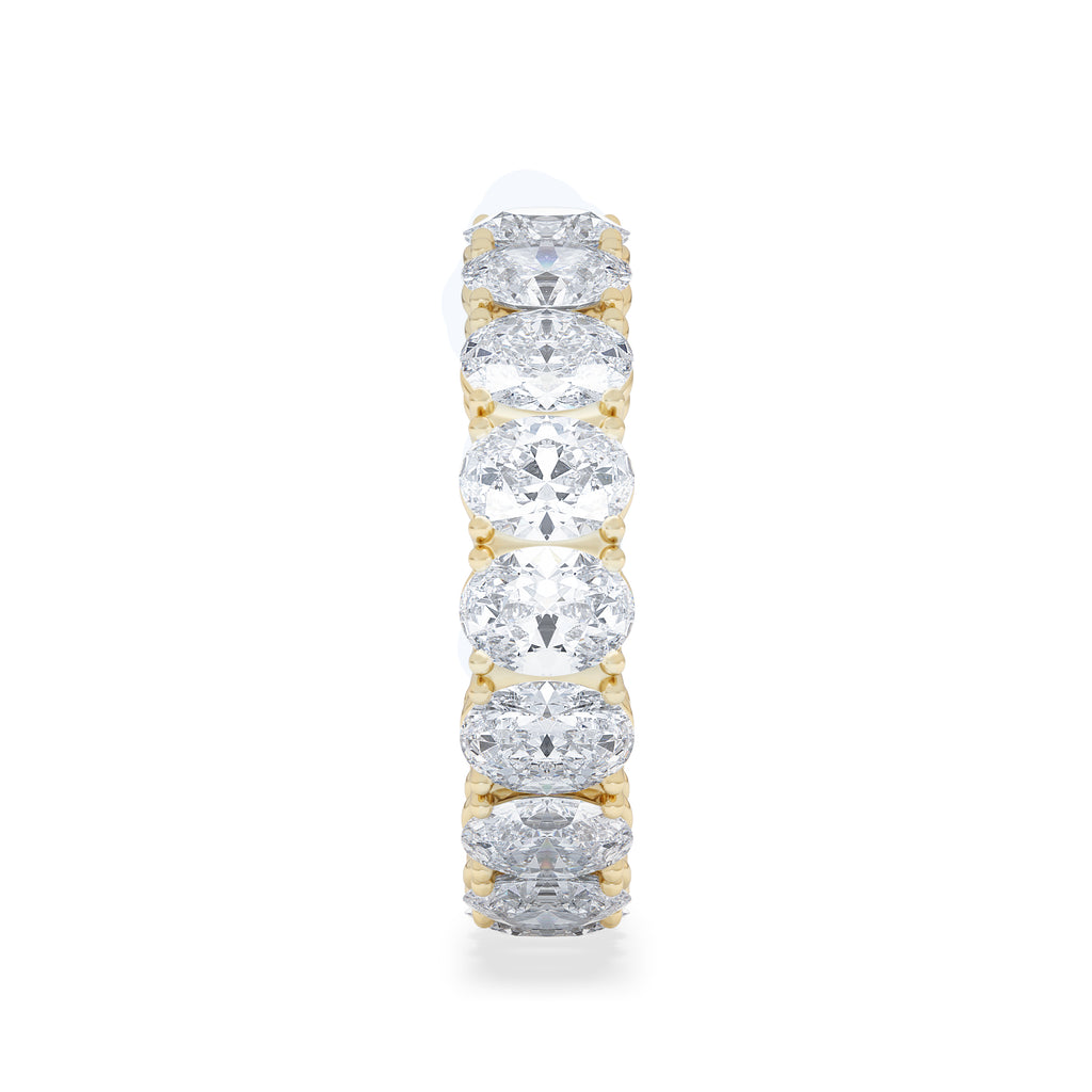 LUXE 5.00ct Lab Diamond Eternity Ring with IGI Certified Oval-Cut Diamonds in 18K Yellow Gold