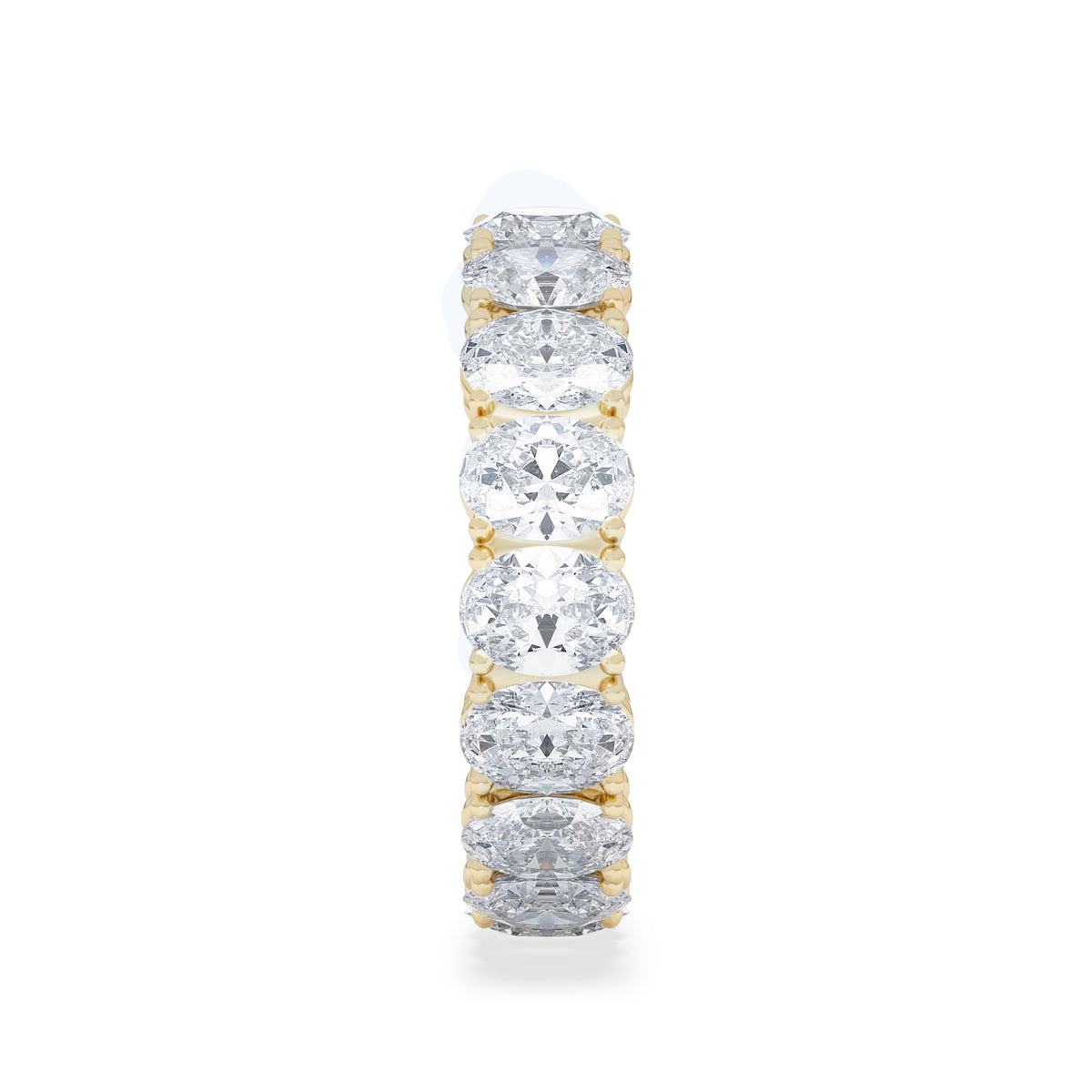 LUXE 5.00ct Lab Diamond Eternity Ring with IGI Certified Oval-Cut Diamonds in 18K Yellow Gold