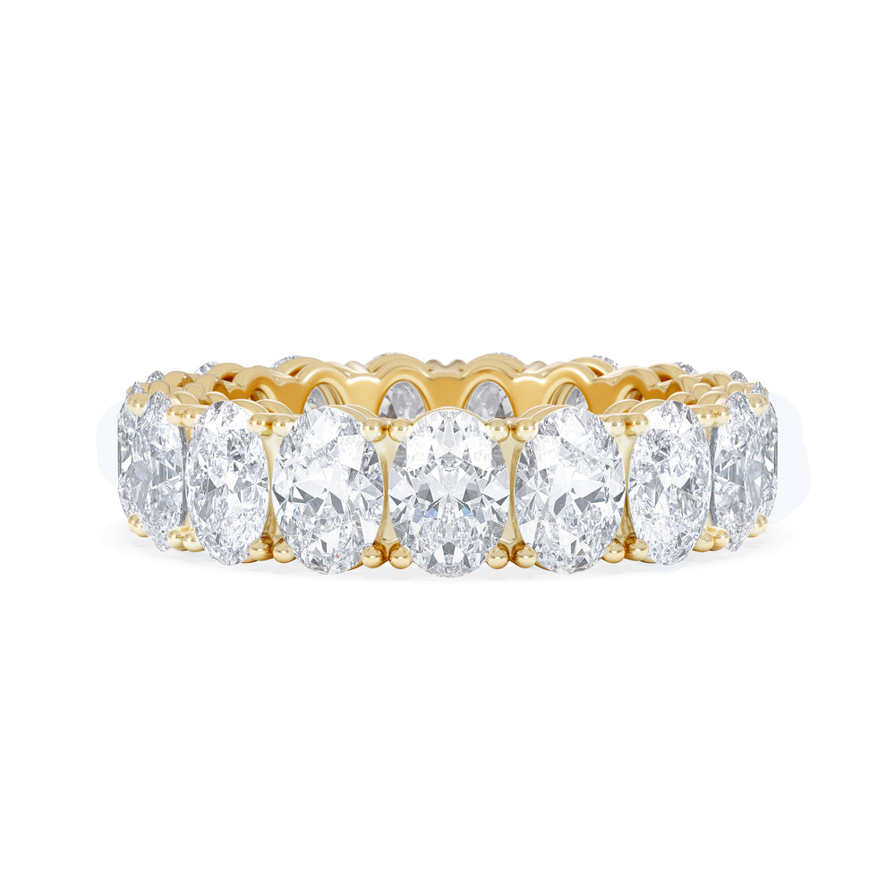 LUXE 5.00ct Lab Diamond Eternity Ring with IGI Certified Oval-Cut Diamonds in 18K Yellow Gold