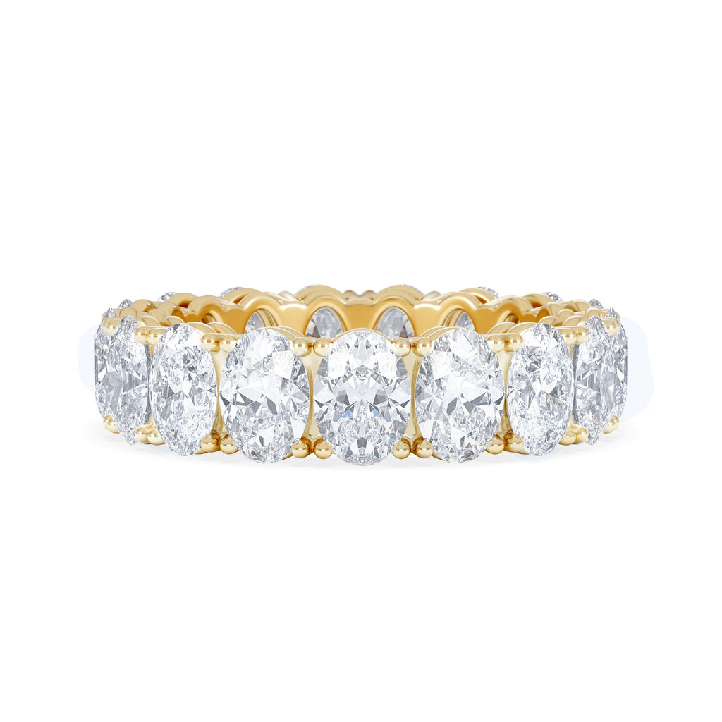 LUXE 5.00ct Lab Diamond Eternity Ring with IGI Certified Oval-Cut Diamonds in 18K Yellow Gold