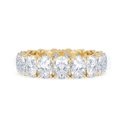 LUXE 5.00ct Lab Diamond Eternity Ring with IGI Certified Oval-Cut Diamonds in 18K Yellow Gold