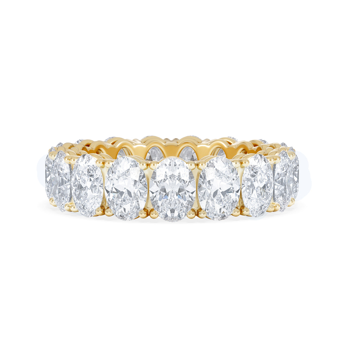 LUXE 5.00ct Lab Diamond Eternity Ring with IGI Certified Oval-Cut Diamonds in 18K Yellow Gold