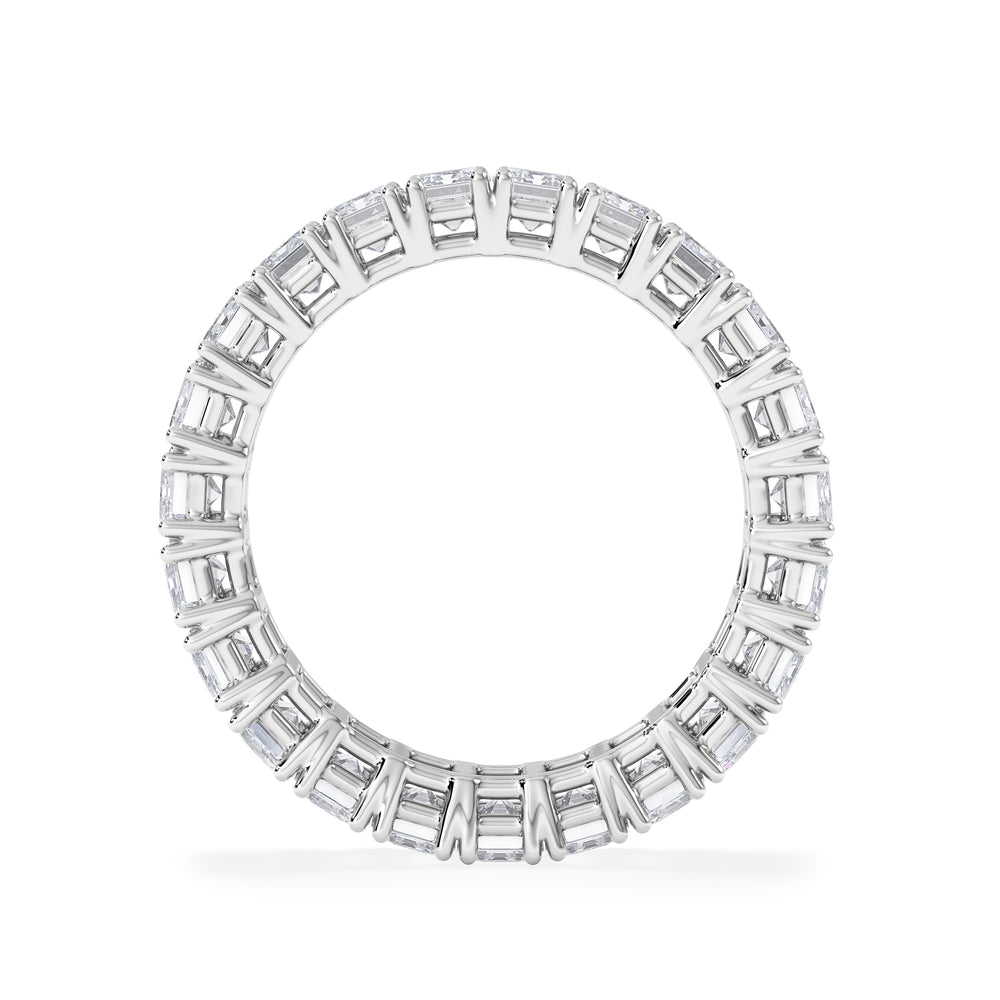 LUXE 5.00ct Lab Diamond Eternity Ring with IGI Certified Emerald-Cut Diamonds in 18K White Gold