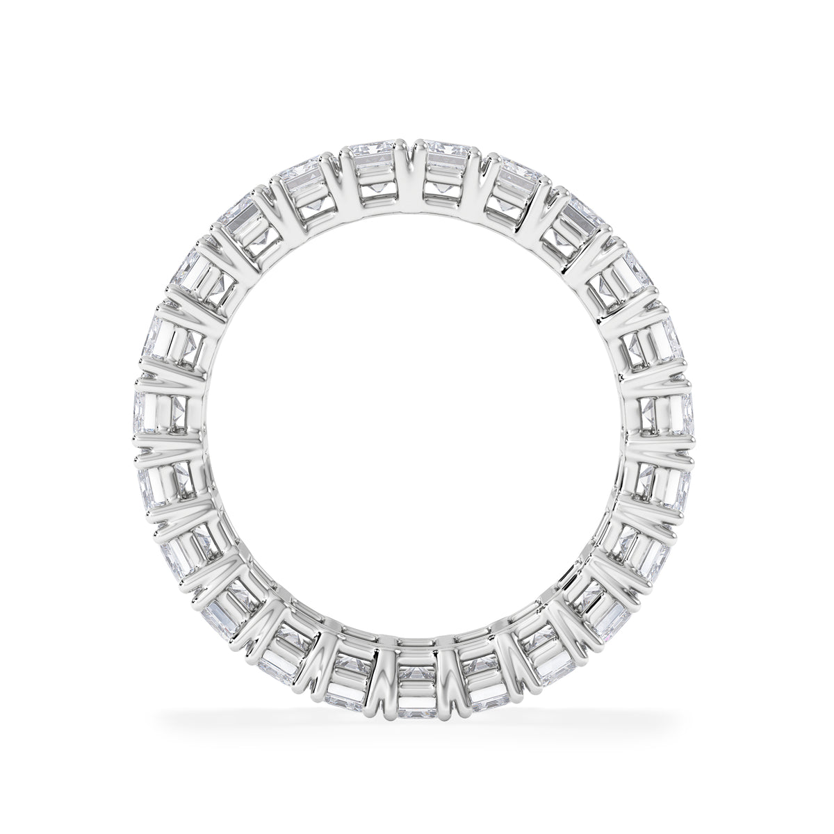 LUXE 5.00ct Lab Diamond Eternity Ring with IGI Certified Emerald-Cut Diamonds in 18K White Gold