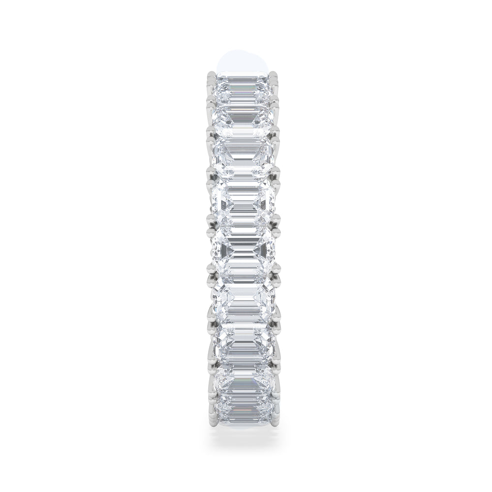 LUXE 5.00ct Lab Diamond Eternity Ring with IGI Certified Emerald-Cut Diamonds in 18K White Gold