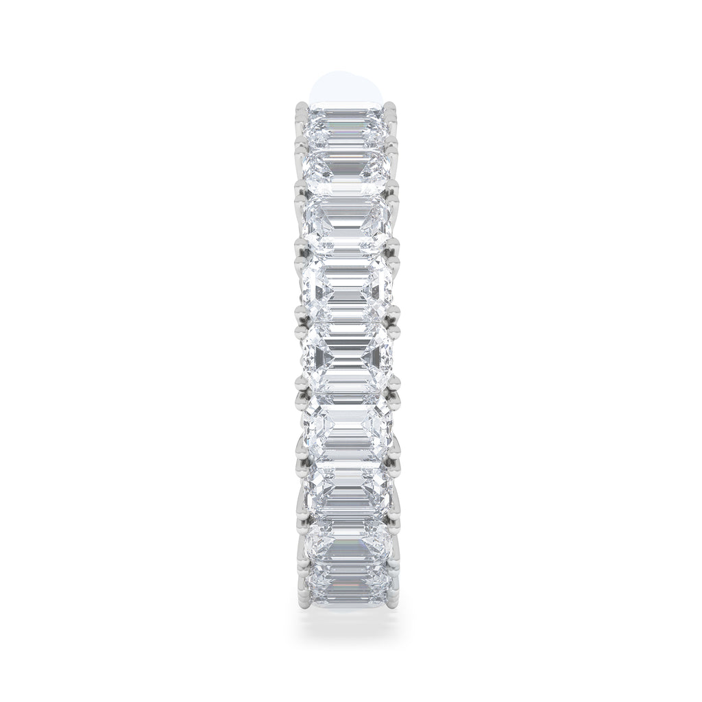 LUXE 5.00ct Lab Diamond Eternity Ring with IGI Certified Emerald-Cut Diamonds in 18K White Gold
