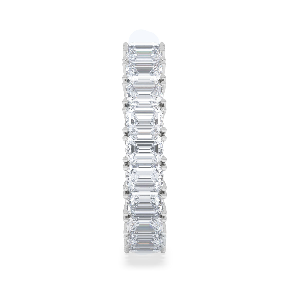 LUXE 5.00ct Lab Diamond Eternity Ring with IGI Certified Emerald-Cut Diamonds in 18K White Gold