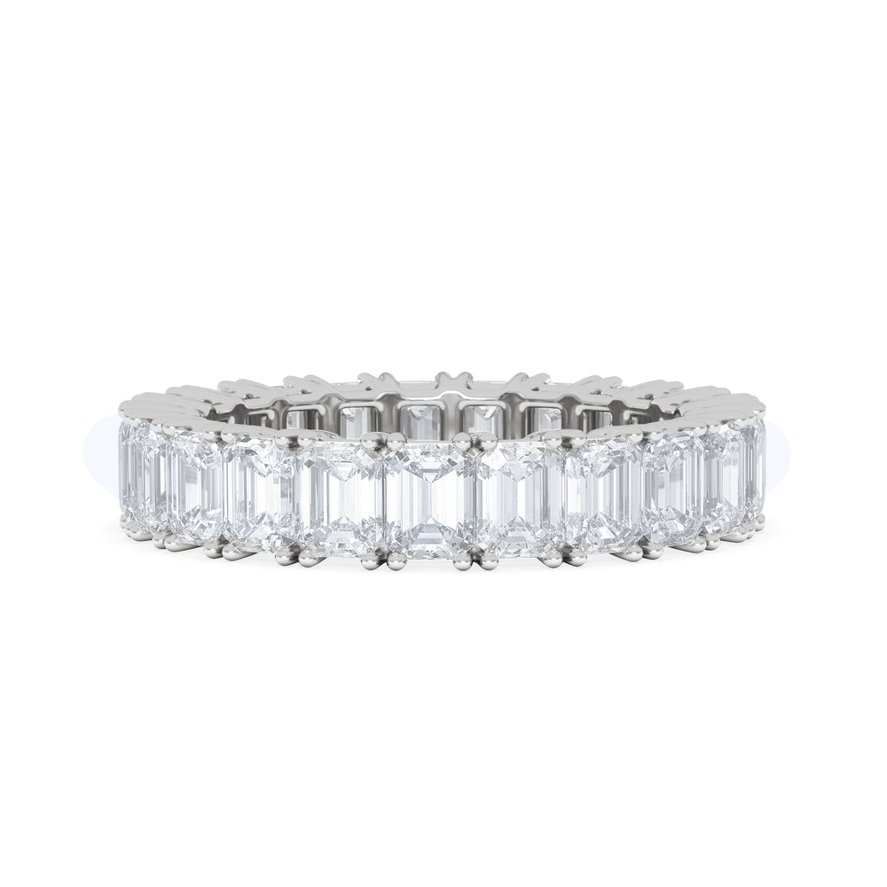 LUXE 5.00ct Lab Diamond Eternity Ring with IGI Certified Emerald-Cut Diamonds in 18K White Gold
