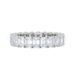 LUXE 5.00ct Lab Diamond Eternity Ring with IGI Certified Emerald-Cut Diamonds in 18K White Gold