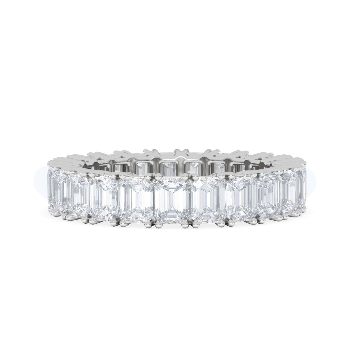 LUXE 5.00ct Lab Diamond Eternity Ring with IGI Certified Emerald-Cut Diamonds in 18K White Gold