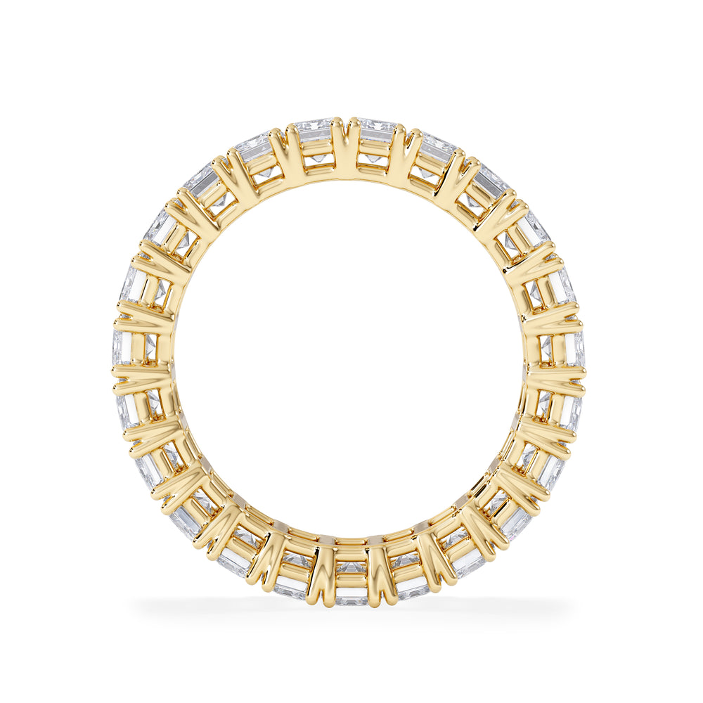 LUXE 5.00ct Lab Diamond Eternity Ring with IGI Certified Emerald-Cut Diamonds in 18K Yellow Gold