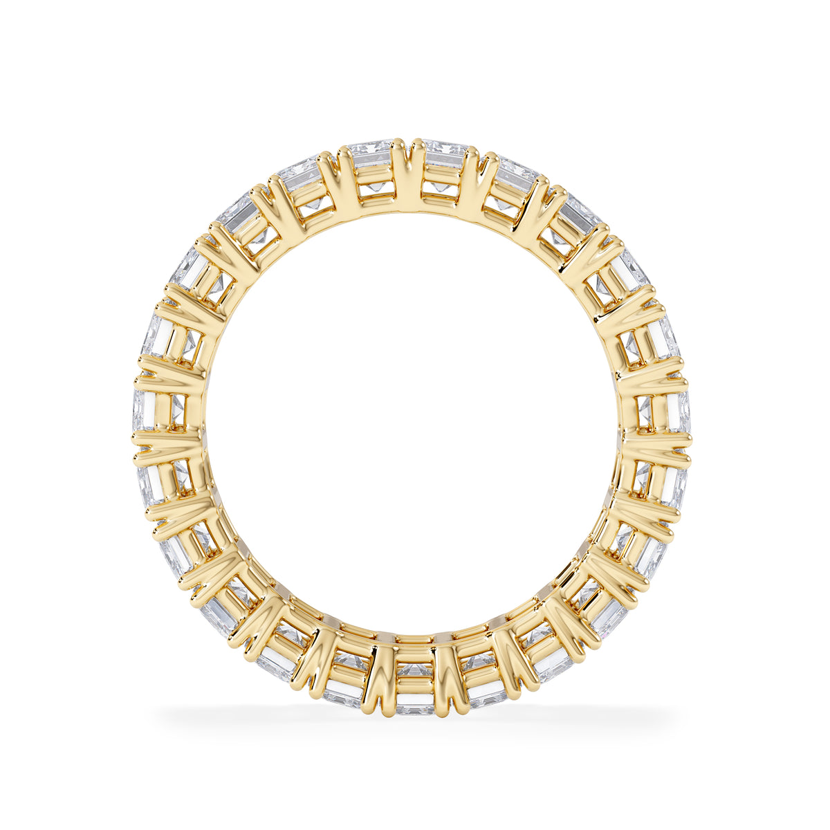 LUXE 5.00ct Lab Diamond Eternity Ring with IGI Certified Emerald-Cut Diamonds in 18K Yellow Gold