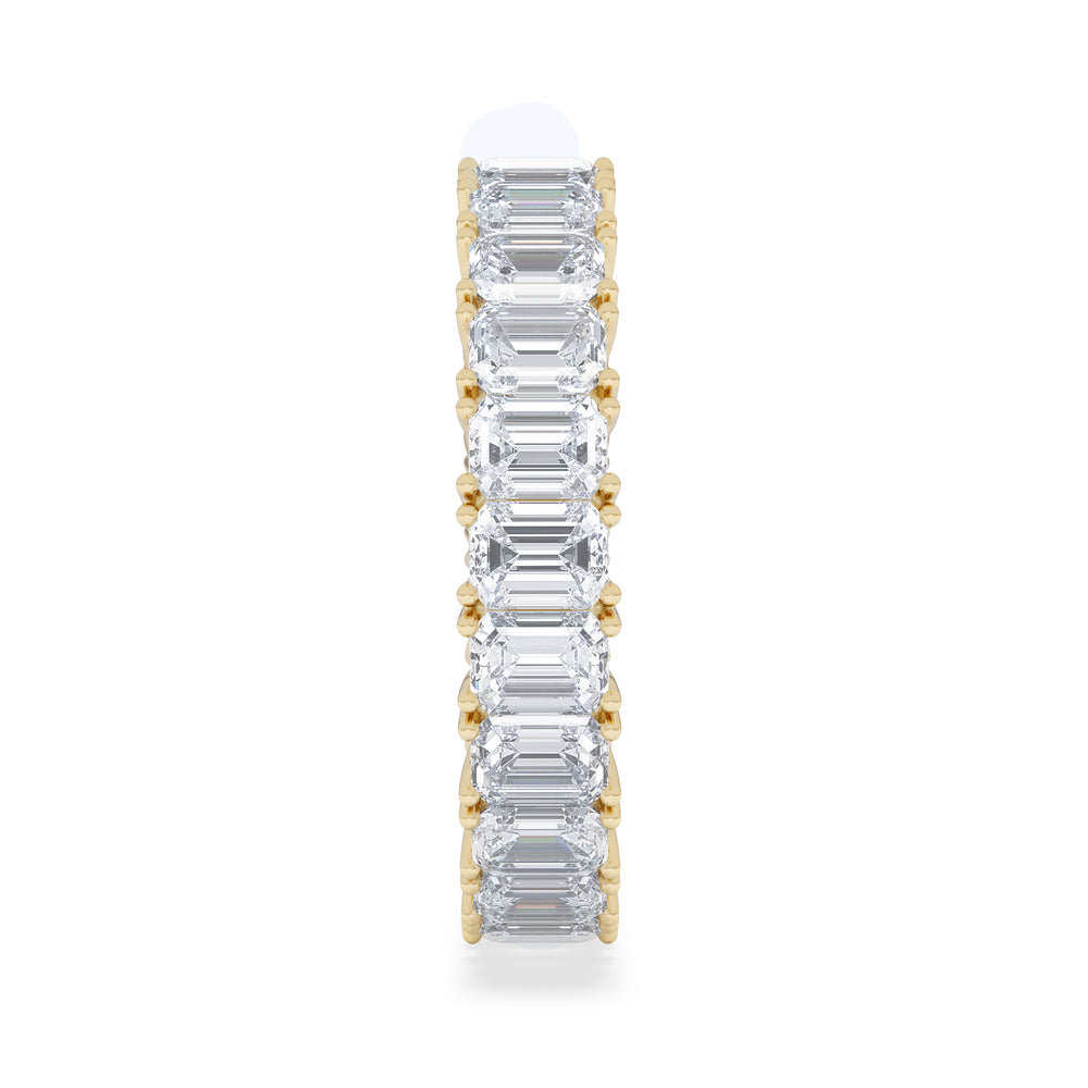 LUXE 5.00ct Lab Diamond Eternity Ring with IGI Certified Emerald-Cut Diamonds in 18K Yellow Gold