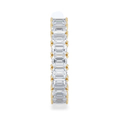LUXE 5.00ct Lab Diamond Eternity Ring with IGI Certified Emerald-Cut Diamonds in 18K Yellow Gold