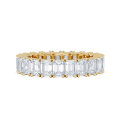 LUXE 5.00ct Lab Diamond Eternity Ring with IGI Certified Emerald-Cut Diamonds in 18K Yellow Gold