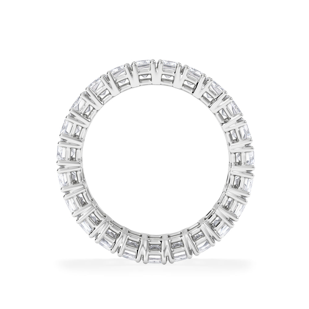 LUXE 7.00ct Lab Diamond Eternity Ring with IGI Certified Emerald-Cut Diamonds in 18K White Gold
