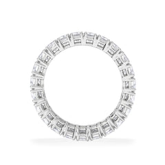 LUXE 7.00ct Lab Diamond Eternity Ring with IGI Certified Emerald-Cut Diamonds in 18K White Gold