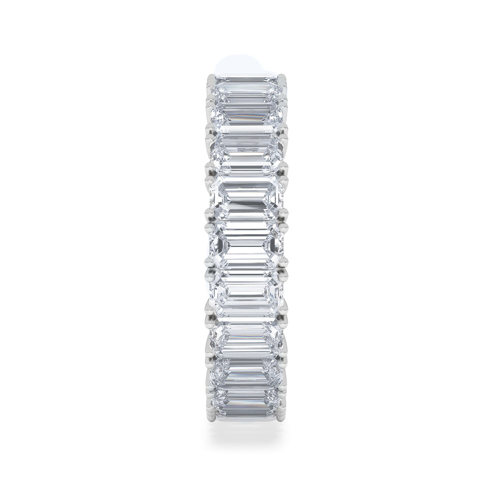 LUXE 7.00ct Lab Diamond Eternity Ring with IGI Certified Emerald-Cut Diamonds in 18K White Gold