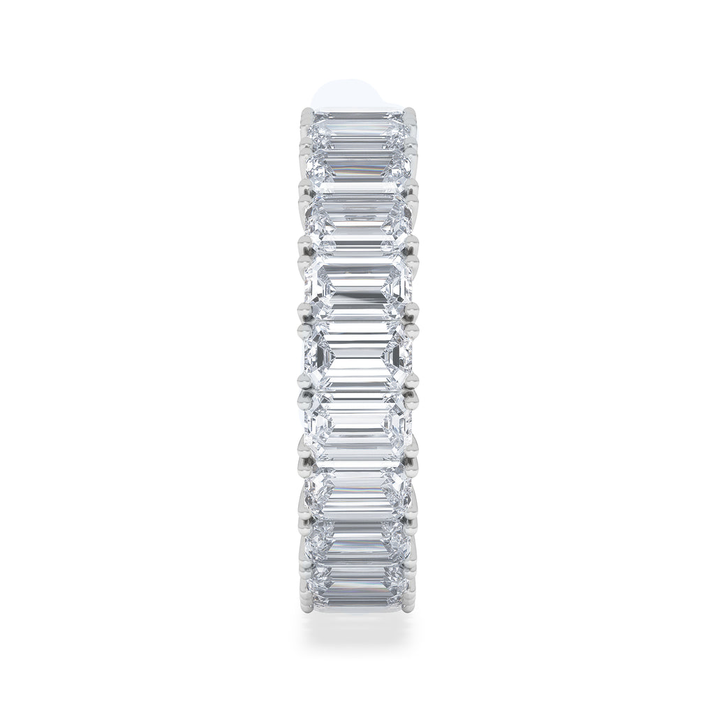 LUXE 7.00ct Lab Diamond Eternity Ring with IGI Certified Emerald-Cut Diamonds in 18K White Gold