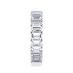 LUXE 7.00ct Lab Diamond Eternity Ring with IGI Certified Emerald-Cut Diamonds in 18K White Gold