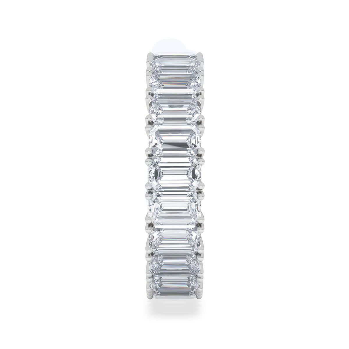 LUXE 7.00ct Lab Diamond Eternity Ring with IGI Certified Emerald-Cut Diamonds in 18K White Gold