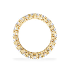 LUXE 7.00ct Lab Diamond Eternity Ring with IGI Certified Emerald-Cut Diamonds in 18K Yellow Gold