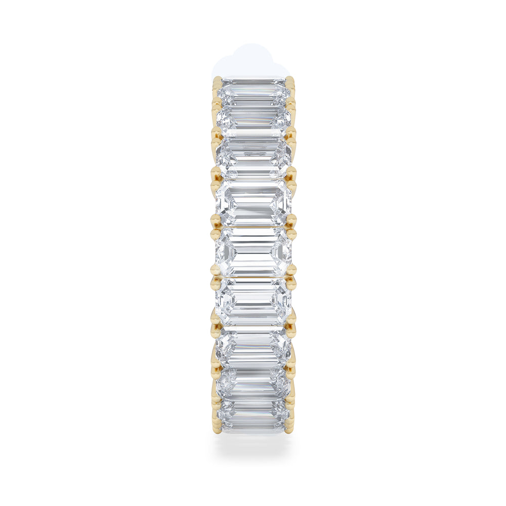 LUXE 7.00ct Lab Diamond Eternity Ring with IGI Certified Emerald-Cut Diamonds in 18K Yellow Gold