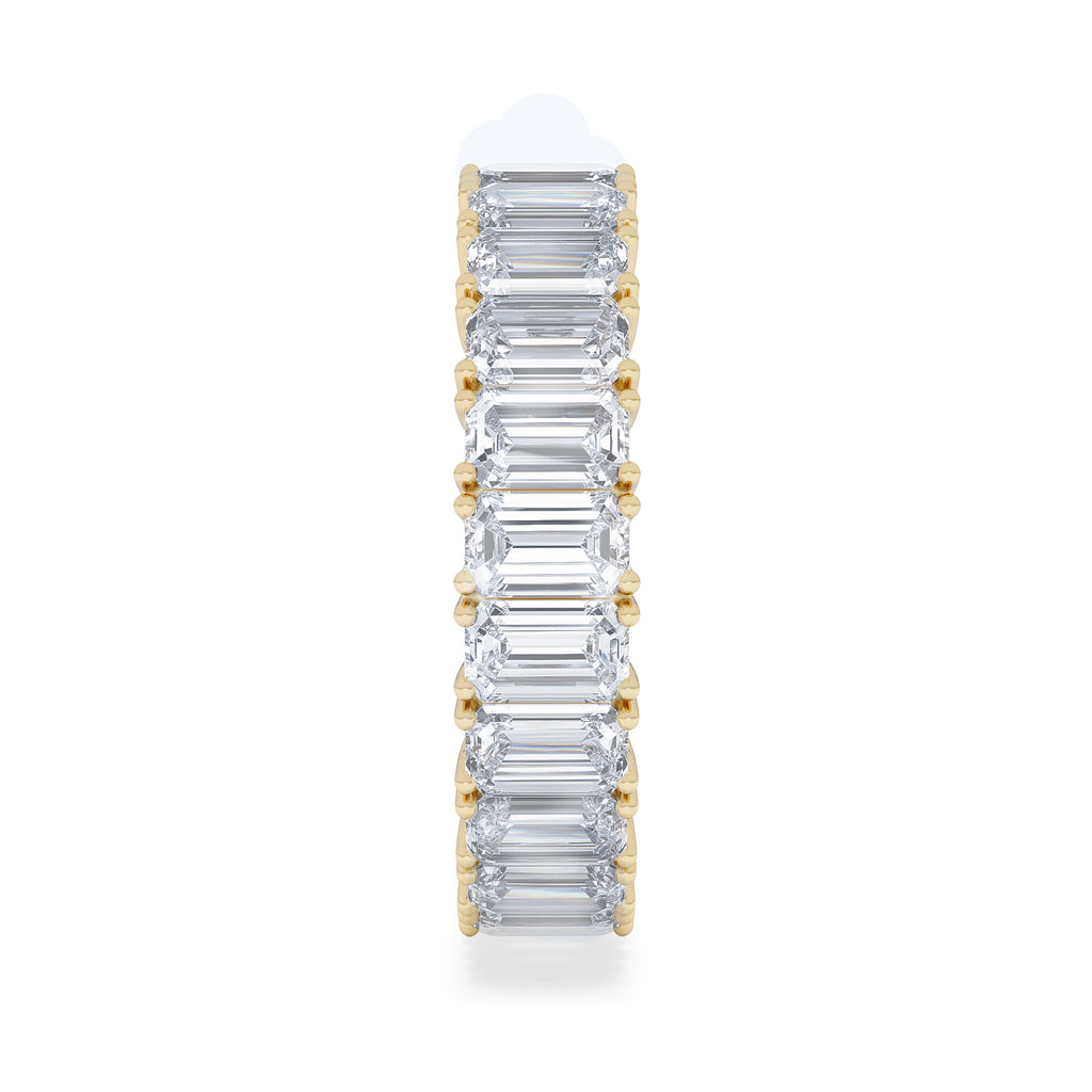 LUXE 7.00ct Lab Diamond Eternity Ring with IGI Certified Emerald-Cut Diamonds in 18K Yellow Gold
