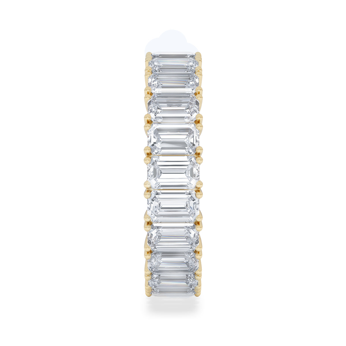 LUXE 7.00ct Lab Diamond Eternity Ring with IGI Certified Emerald-Cut Diamonds in 18K Yellow Gold
