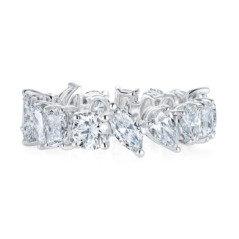 LUXE 4.00ct Lab Diamond Chloe Eternity Ring with IGI Certified Mixed-Cut Diamonds in 18K White Gold