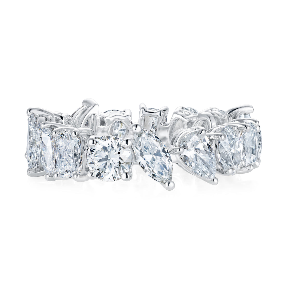 LUXE 4.00ct Lab Diamond Chloe Eternity Ring with IGI Certified Mixed-Cut Diamonds in 18K White Gold