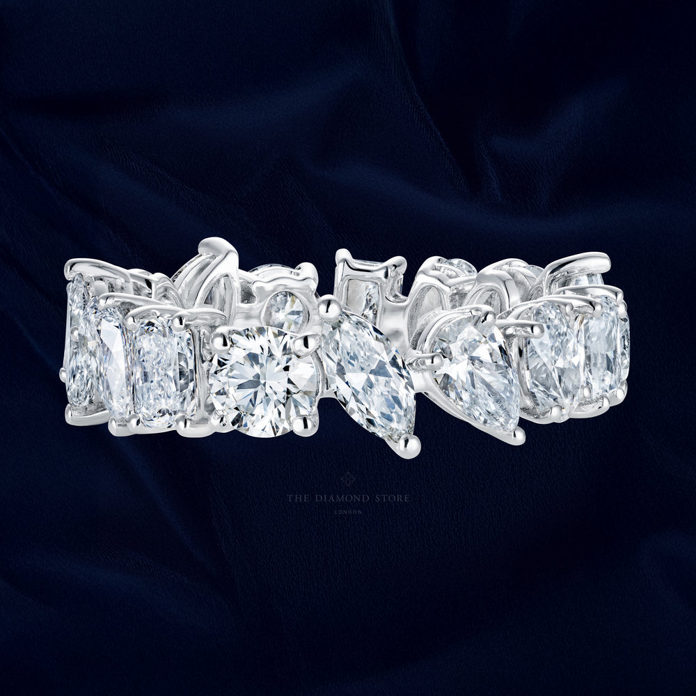 LUXE 4.00ct Lab Diamond Chloe Eternity Ring with IGI Certified Mixed-Cut Diamonds in 18K White Gold