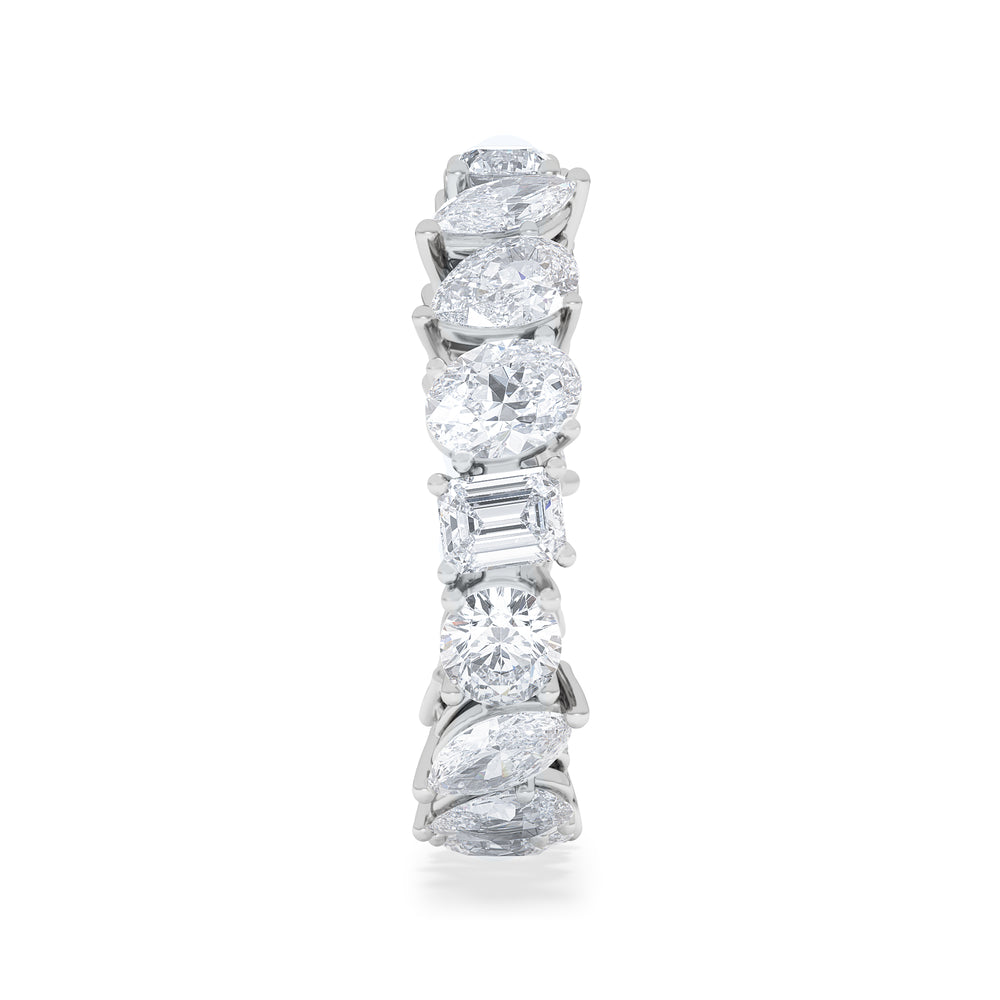 LUXE 4.00ct Lab Diamond Eternity Ring with IGI Certified Asymmetrical-Cut Diamonds in 18K White Gold