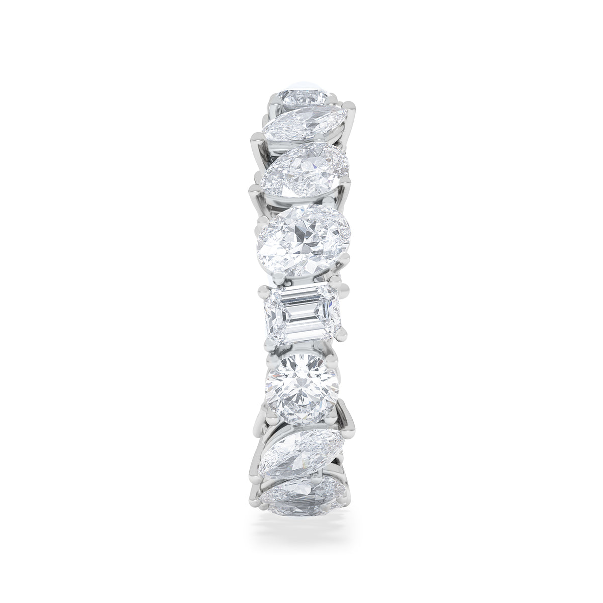 LUXE 4.00ct Lab Diamond Eternity Ring with IGI Certified Asymmetrical-Cut Diamonds in 18K White Gold