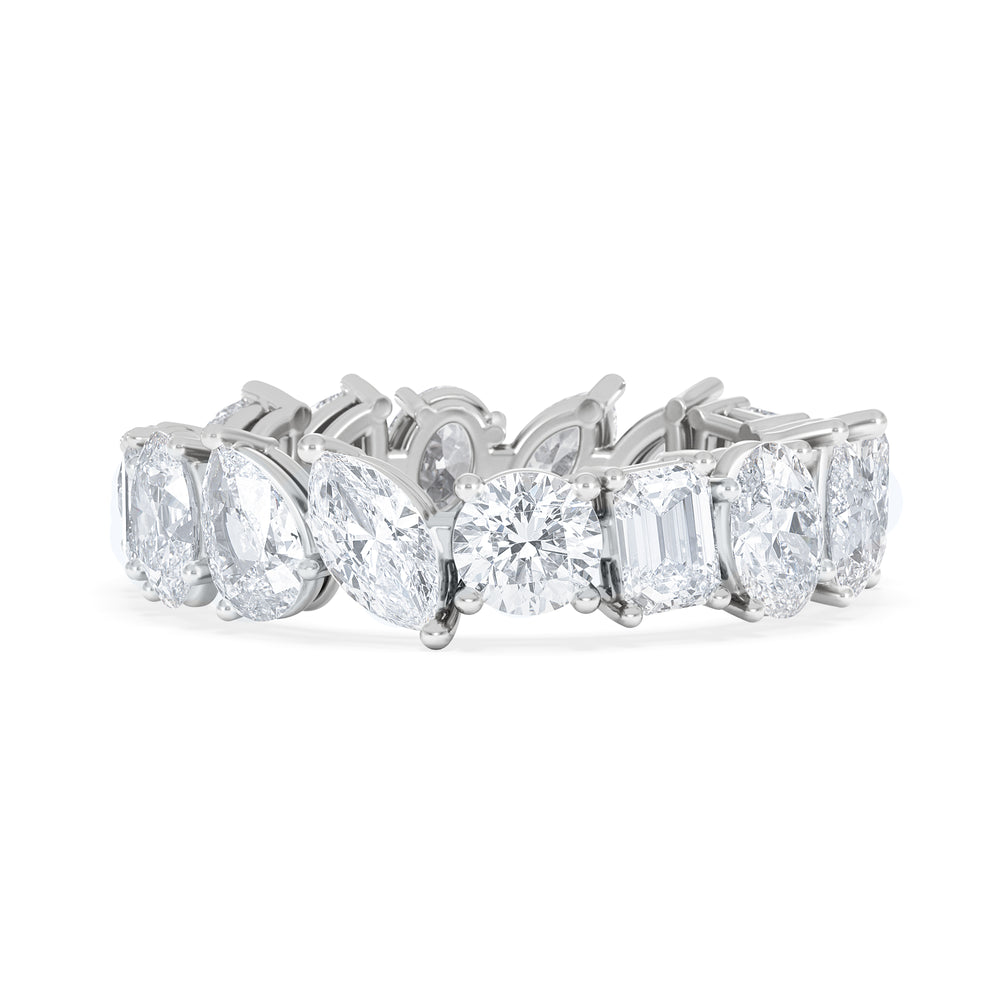 LUXE 4.00ct Lab Diamond Eternity Ring with IGI Certified Asymmetrical-Cut Diamonds in 18K White Gold