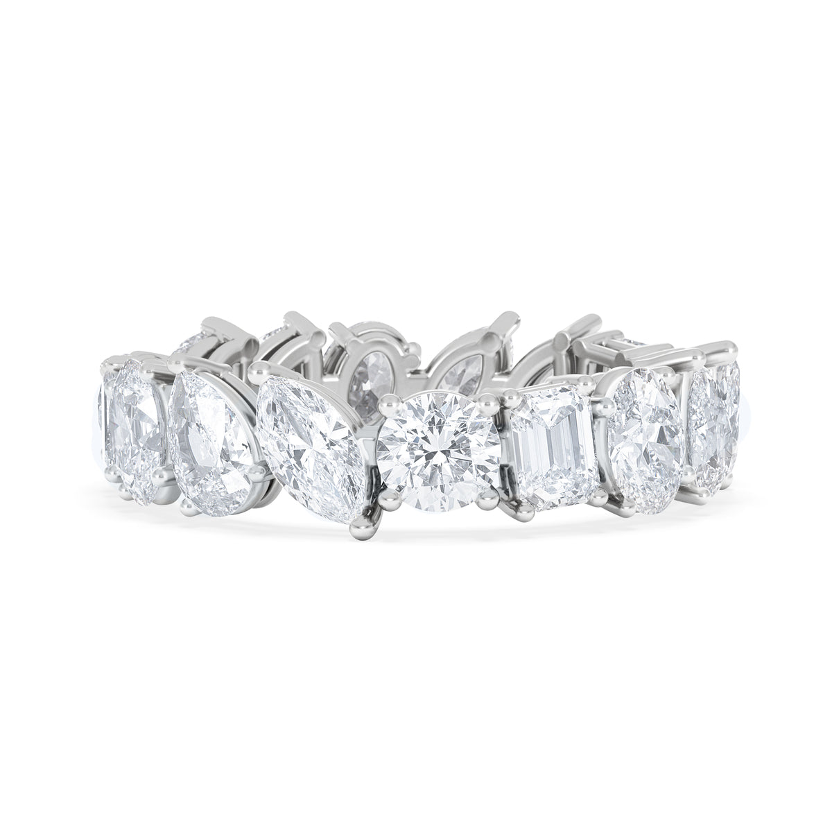 LUXE 4.00ct Lab Diamond Eternity Ring with IGI Certified Asymmetrical-Cut Diamonds in 18K White Gold