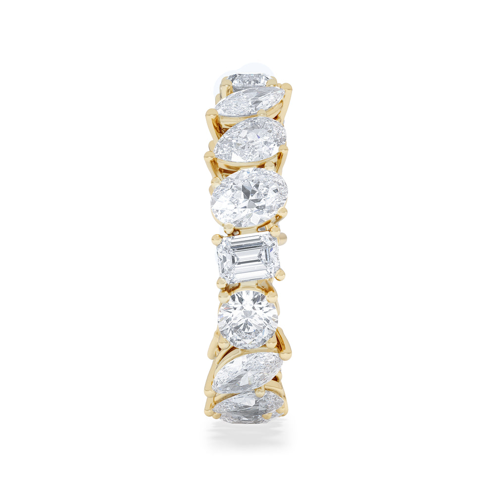 LUXE 4.00ct Lab Diamond Eternity Ring with IGI Certified Asymmetrical-Cut Diamonds in 18K Yellow Gold