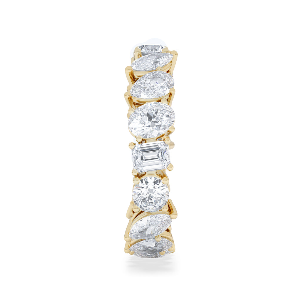 LUXE 4.00ct Lab Diamond Eternity Ring with IGI Certified Asymmetrical-Cut Diamonds in 18K Yellow Gold