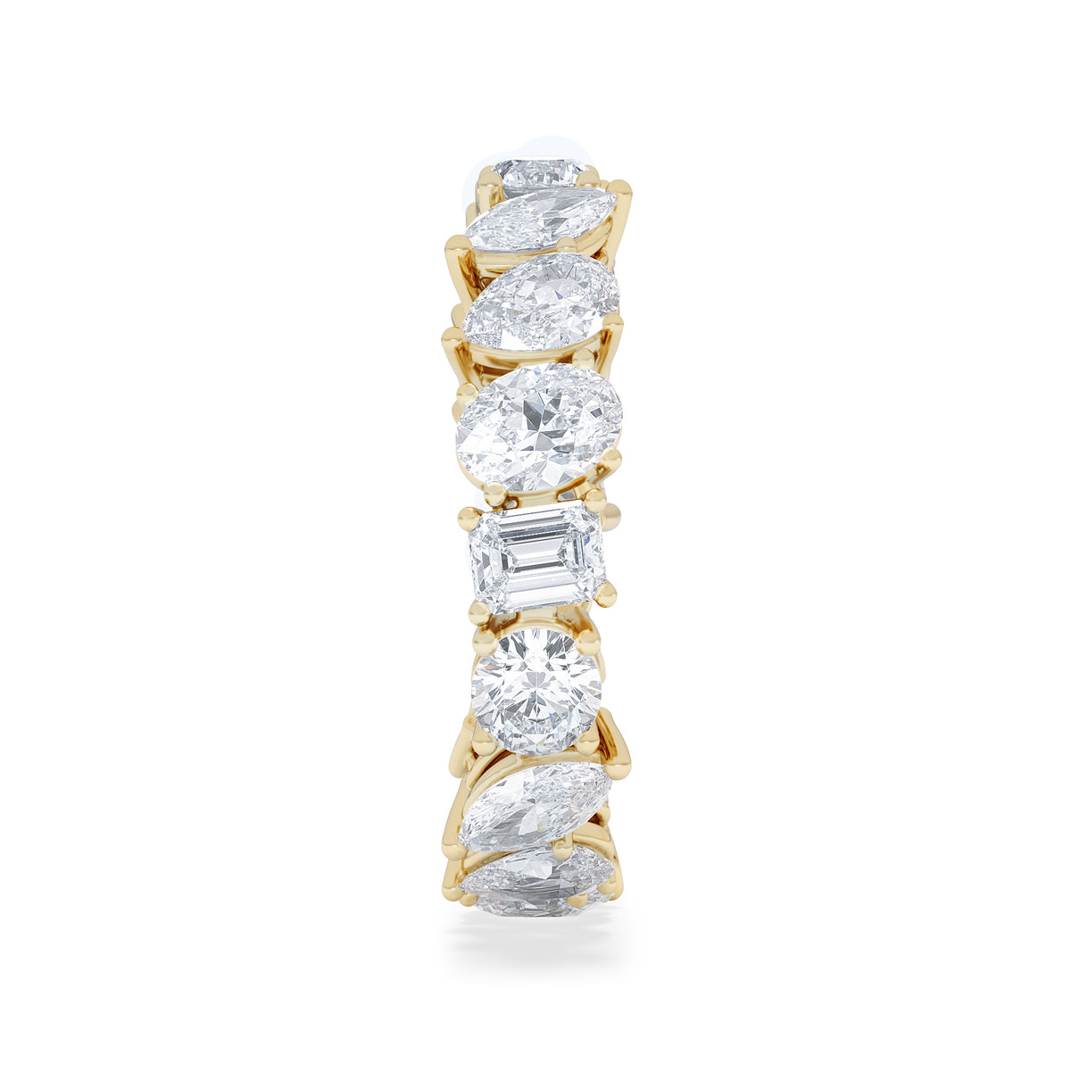 LUXE 4.00ct Lab Diamond Eternity Ring with IGI Certified Asymmetrical-Cut Diamonds in 18K Yellow Gold