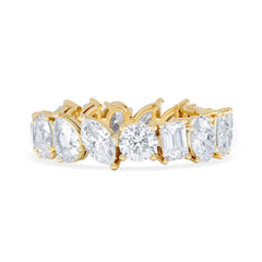 LUXE 4.00ct Lab Diamond Eternity Ring with IGI Certified Asymmetrical-Cut Diamonds in 18K Yellow Gold
